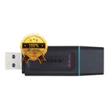 Pen Drive Kingston Dtx/64gb Usb 3.2 Preto E Azul Dt Exodia