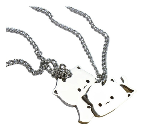 Dijes Collares De Gatos Mochi Mitao Para Pareja Con Cadenas