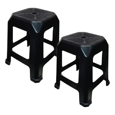 Silla de jardín Mr. Gadgets Bancos 4 patas Banco de plástico color negro 45cm x 33.5cm x 33.5cm | MercadoLibre