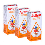 3 Avitrin Complexo Vitamínico Coveli Para Pássaros - 15ml