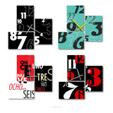 Relojes De Pared Tripticos Diseños Modernos Colores Cuadros