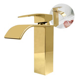 Llave Lavamanos Dorado Griferia De Baño Monomando Lavamanos