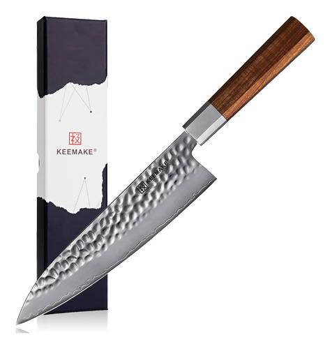 Cuchillo Gyuto Japonés Keemake, Forjado A Mano, De 33.7 Cm