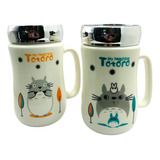 Mug Taza Anime Tapa Espejo Diseño De Totoro