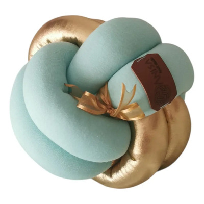 Cojín Dcorativo Nudo Aqua Dorado Original P\u002Frecamara Sala | Envío gratis