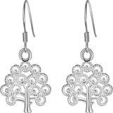 Pendientes Plata 925 Elegante Aros Mujer Regalo Arbol