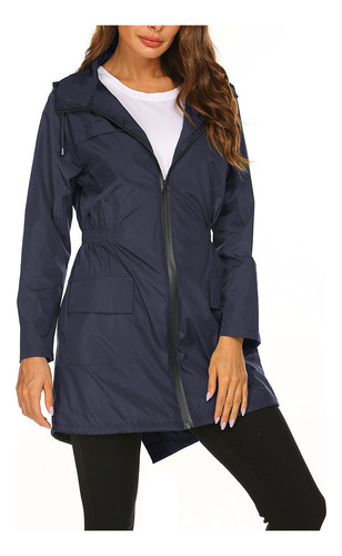 Trench Coat Lady With Removable Waterproof Cap