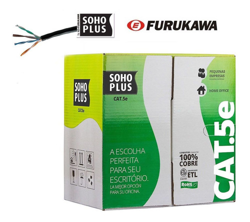 100m Cabo De Rede Lan Furukawa Soho Plus Cat5e 24awg