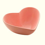 Bowl Saladeira Tigela Coração Cerâmica Lyor Rosa 18cm