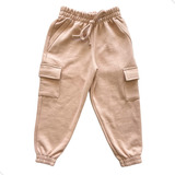 Calça Kids Moletom Jogger Cargo Infantil Meninas & Meninos  