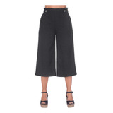 Pantalón Negro Ajuste Resorte Capri Olgado, Cklass 979-61