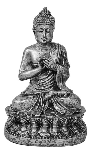 Buda Tibetano Hindu Estátua Dourada Prata Cinza Verde Resina