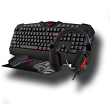 Kit Teclado Mouse Diadema Mousepad Rgb Usb Wild