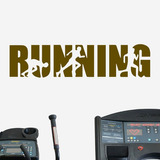 Adesivo Parede Frase Running Academia Crossfit Fitness Cor Dourado