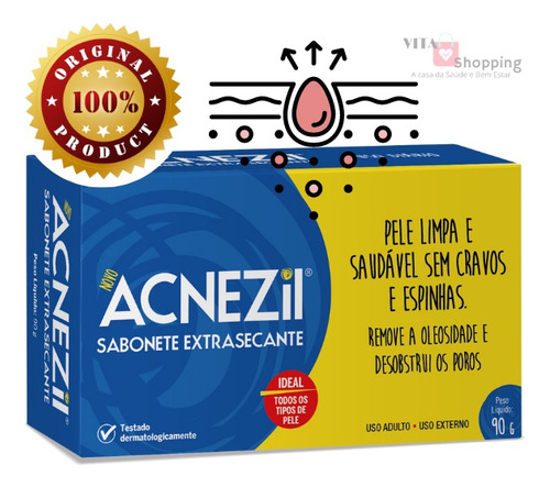 Sabonete Para Cravos E Espinhas, Acnezil Extrasecante 90g