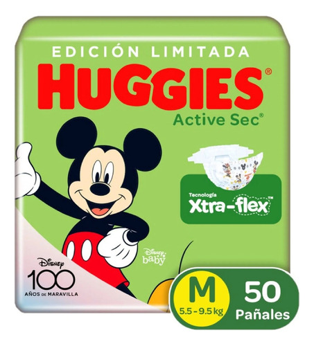 Pañales Huggies Active Sec 2 50 - U - Unidad a $992