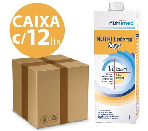 Caixa Com 12 Nutri Enteral Soya - 1 Litro Cada . 1,2 Kcal/ml