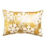 Capa Almofada Flocos De Neve Branco E Dourado Natal(45x30cm)