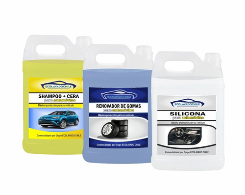 Lavado De Autos Oferta Pack 3 Silicona Renovador Shampoo