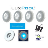 Kit 4 Leds Azul 9w Piscina + Fonte 12v + Adap. Nicho 140mm