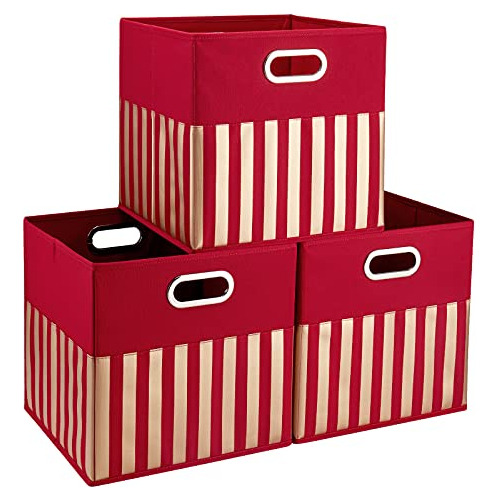 Hsdt Fabric Storage Cube Bins 13x13x13 Inch Foldable Bo...