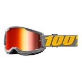 Óculos 100% Strata 2.0 Izipizi Cinza Espelhado Motocross