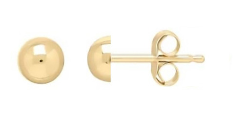 Aretes Topos Oro Amarillo 18k Media Bola 3mm Bebe  Joyería