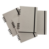 Cuaderno Gris Ecológico A6 (10x15) 80 Hojas - Pack X4