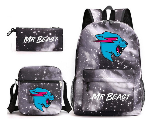 New Mr Beast Lightning Cat Mochila Bolsa Viaje Juego 3