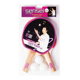 Set Ping Pong Sensei® 2 Paletas + 3 Pelotas - Tenis De Mesa