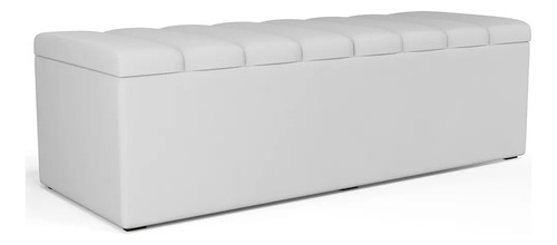 Recamier Baú Organizador Dália Queen 160x50 Suede Branco 