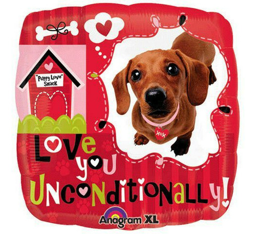 Te Amo Incondicionalmente Dog Square 18 Mylar Balloon