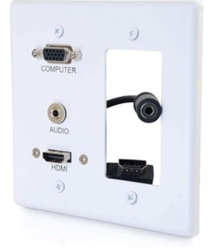 Placa De Pared C2g Con Hdmi / Vga / Audio 3.5mm Blanco