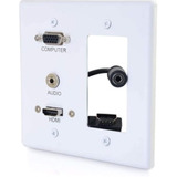 Placa De Pared C2g Con Hdmi / Vga / Audio 3.5mm Blanco