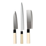 Japanbargain, Juego De 3 Cuchillos Japoneses Para Sushi Chef