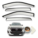 Hilux 2016 2022 Deflectores Ventana Gris Plata Tuningchrome