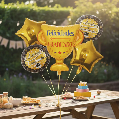 5 Globos Metálicos Motivo De Graduación