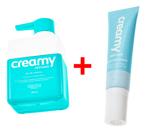 Kit 2x1 Creamy Skincare Gel De Limpeza + Hidratante Vegano