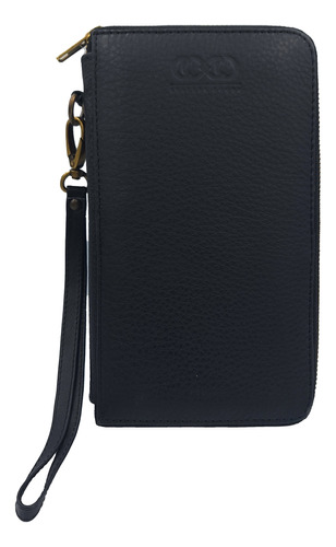 Cartera Larga Clutch De Viaje Porta Celular De Piel Genuina