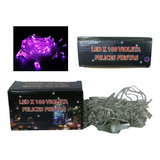 Luces De Navidad Led Violeta X 100 Tipo Arroz