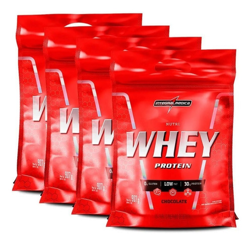 Combo 4x Nutri Whey Protein 907g Refil - Integral Medica