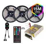 Tira Led 15 Metros Rgb 5050 Lineales Audioritmico Bluetooth 