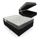 Ortobom Iso 100 Cama Box Com Baú Casal De 188cmx138cm Cor Preto