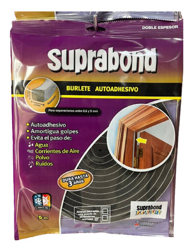 Burlete Autoadhesivo Suprabond 10 Mm X 10 Mm X 5 M Largo