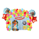 Kit Decoracion Fiesta Cumpleaños Globos Metalicos Moana 79 P