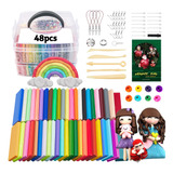 Kit Plastilina De Colores Arcilla Polimérica P/modelar,48c