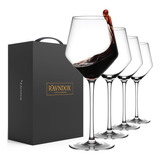 Ravndox Copas De Vino, Juego De 4 Copas De Vino Clasicas Roj