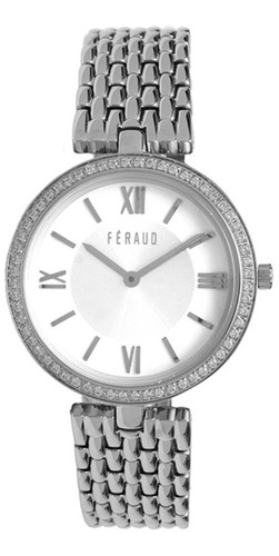 Reloj Feraud Mujer Acero Piedras Moderno Lf20074lb