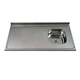 Mesada Cocina Acero Ariel Bacha Simple Derecha 160x62