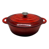 Olla De Hierro Fundicion Esmaltado Ovalada Cocina 30 Cm 